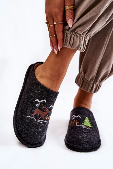 pantoffels Big Star KK276018 Zwart en beige 2