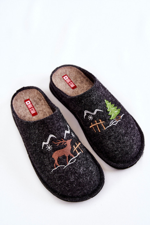 pantoffels Big Star KK276018 Zwart en beige pantoffels Big Star KK276018 Zwart en beige