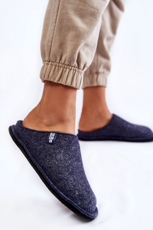 Klassiek model Pantoffels Big Star KK276013 donkerblauw Klassiek model Pantoffels Big Star KK276013 donkerblauw