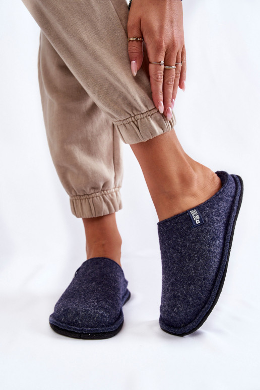 Klassiek model Pantoffels Big Star KK276013 donkerblauw Klassiek model Pantoffels Big Star KK276013 donkerblauw