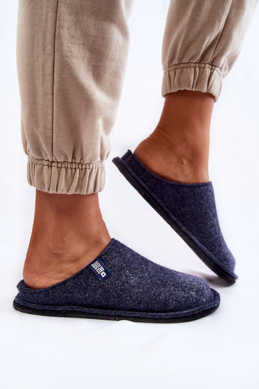Klassiek model Pantoffels Big Star KK276013 donkerblauw Klassiek model Pantoffels Big Star KK276013 donkerblauw