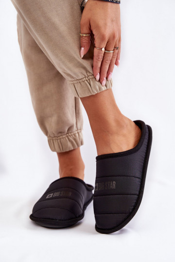 Klassiek model pantoffels Big Star KK274602 zwart 2