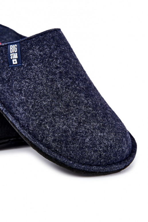 Klassieke herenpantoffels Big Star KK176004 donkerblauw Klassieke herenpantoffels Big Star KK176004 donkerblauw