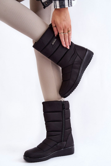Calena verwarmde snowboots in het zwart 2