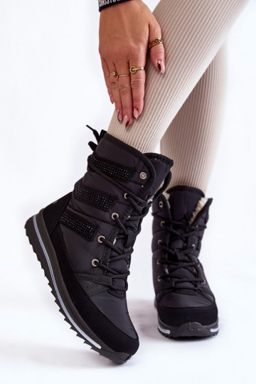snowboots met veters Progress PROGJ-22-134 zwarte kleur