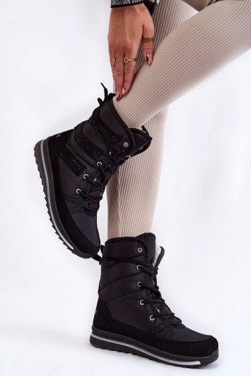 snowboots met veters Progress PROGJ-22-134 zwarte kleur 2