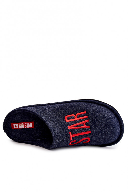 Klassieke herenpantoffels Big Star KK176002 donkerblauw Klassieke herenpantoffels Big Star KK176002 donkerblauw