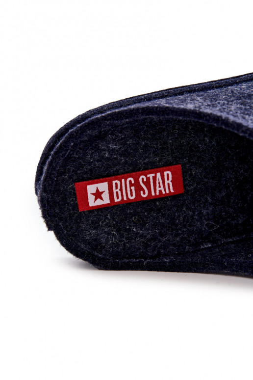 Klassieke herenpantoffels Big Star KK176002 donkerblauw Klassieke herenpantoffels Big Star KK176002 donkerblauw
