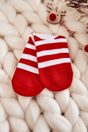 Kinderkerstsokken met strepen Cosas Wit-rode kleur 2