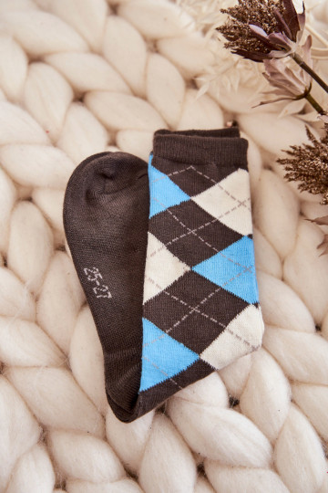 Lange sokken met ruitpatroon 5 st. Verschillende kleuren 2