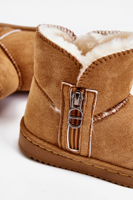 Kindersnowboots van bruine kleur Catellie, verwarmd met een resistent model Kindersnowboots van bruine kleur Catellie, verwarmd met een resistent model