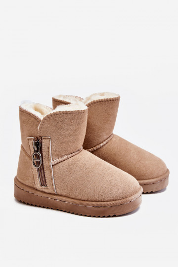 Kindersnowboots van een resistent model, verwarmd, beige Catellie