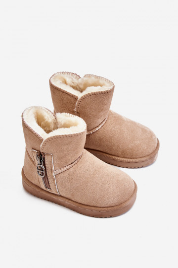 Kindersnowboots van een resistent model, verwarmd, beige Catellie 2