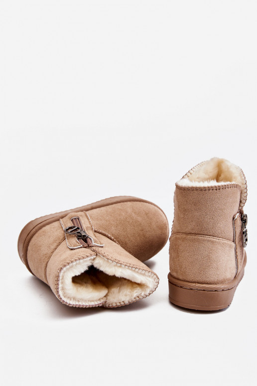 Kindersnowboots van een resistent model, verwarmd, beige Catellie Kindersnowboots van een resistent model, verwarmd, beige Catellie
