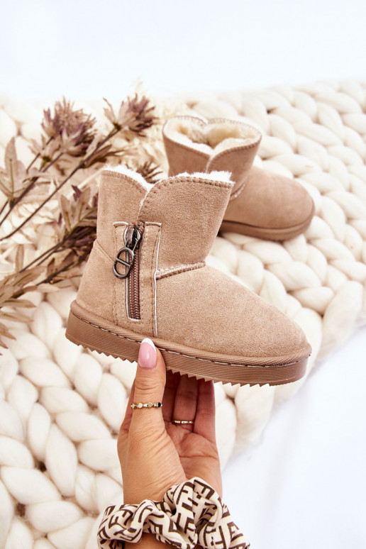 Kindersnowboots van een resistent model, verwarmd, beige Catellie Kindersnowboots van een resistent model, verwarmd, beige Catellie