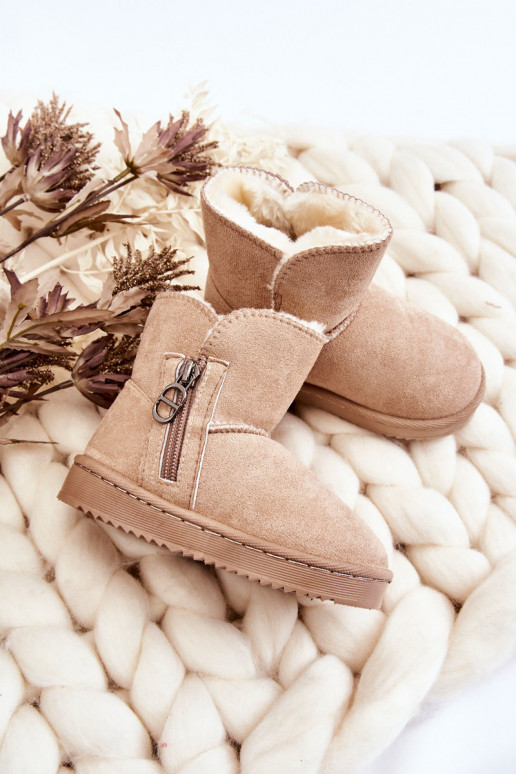 Kindersnowboots van een resistent model, verwarmd, beige Catellie Kindersnowboots van een resistent model, verwarmd, beige Catellie