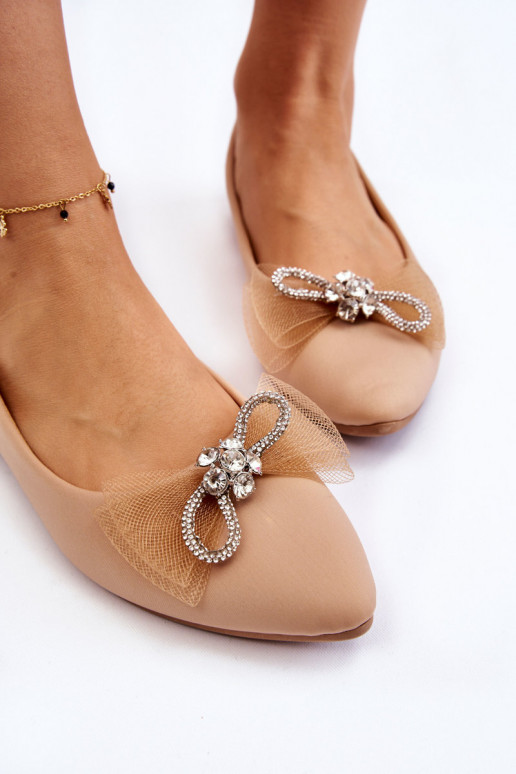 Ballerina's met puntige neuzen beige Luminous Ballerina's met puntige neuzen beige Luminous