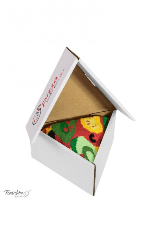 Gekleurde sokken in een doos 1 paar Pizza Gekleurde sokken in een doos 1 paar Pizza