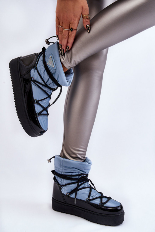 snowboots met veters in de blauwe kleur Carrios snowboots met veters in de blauwe kleur Carrios