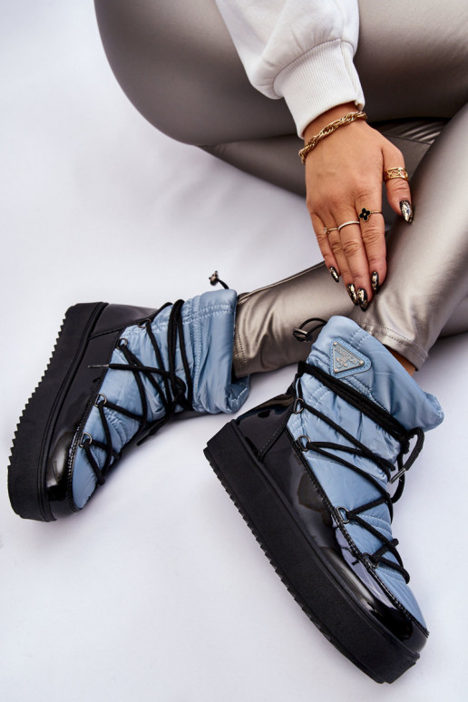 snowboots met veters in de blauwe kleur Carrios snowboots met veters in de blauwe kleur Carrios