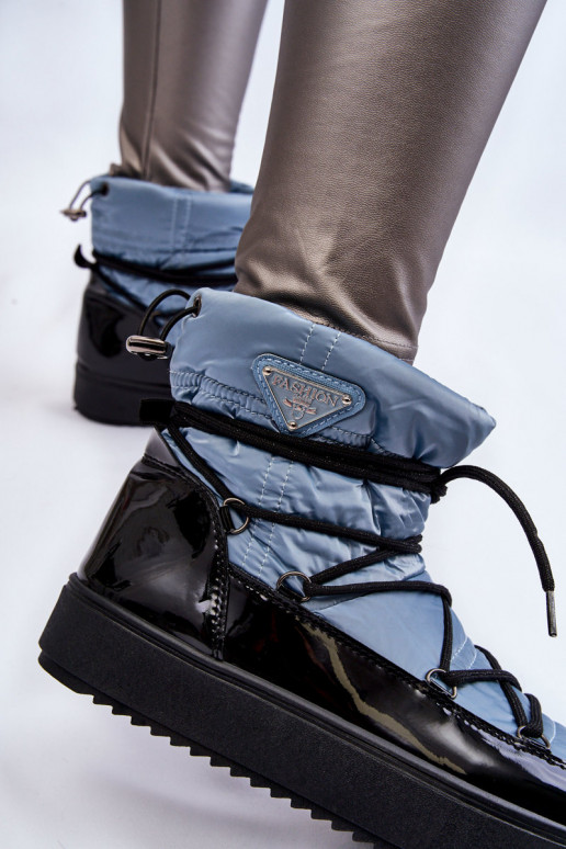 snowboots met veters in de blauwe kleur Carrios snowboots met veters in de blauwe kleur Carrios