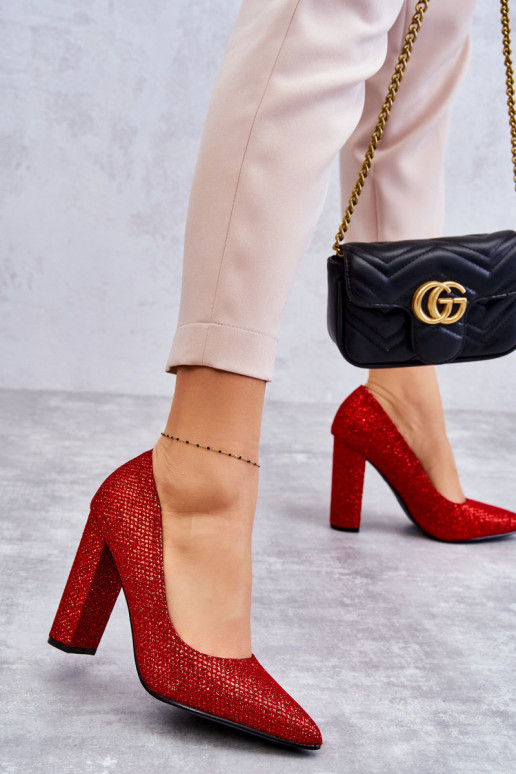 met glans Schoenen met hakken rode kleur Elmira met glans Schoenen met hakken rode kleur Elmira