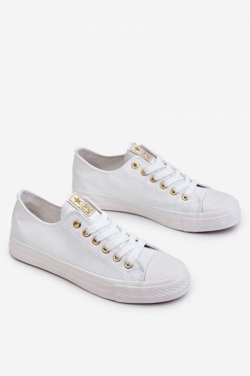 Klassiek model vrijetijdsschoenen Wit-goud kleur Ecoma