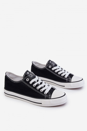 Klassiek model vrijetijdsschoenen in de kleur zwart met witte zool Ecoma