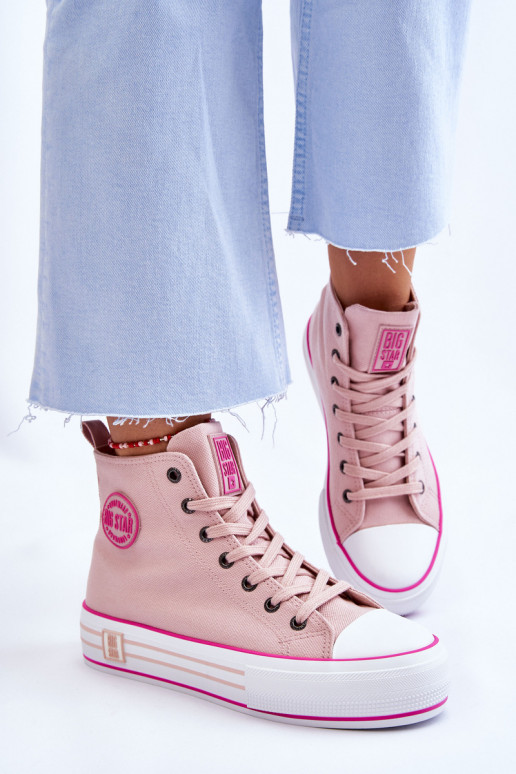 vrijetijdsschoenen met platform Big Star LL274186 roze vrijetijdsschoenen met platform Big Star LL274186 roze