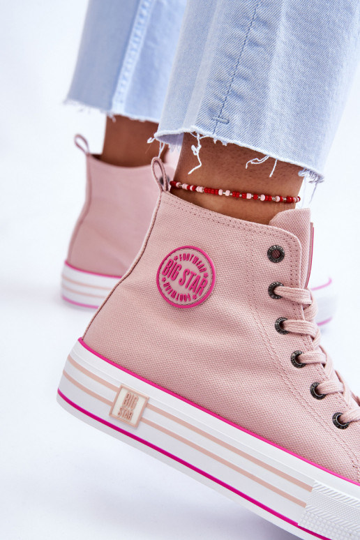 vrijetijdsschoenen met platform Big Star LL274186 roze vrijetijdsschoenen met platform Big Star LL274186 roze