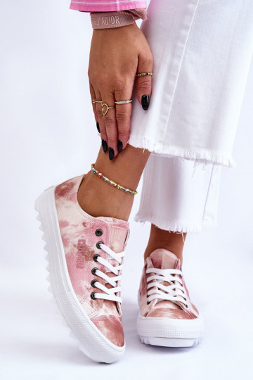 sneakers met platte zolen Big Star LL274044 roze-beige kleur 2