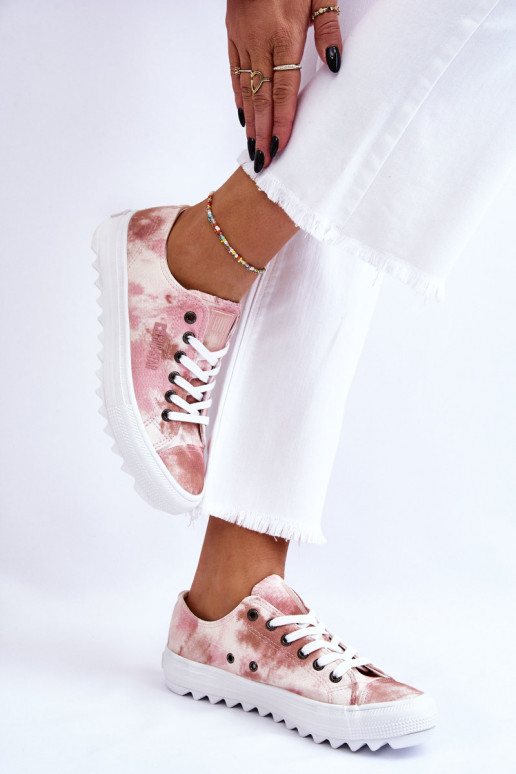 sneakers met platte zolen Big Star LL274044 roze-beige kleur sneakers met platte zolen Big Star LL274044 roze-beige kleur