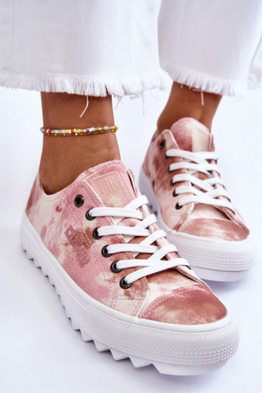 sneakers met platte zolen Big Star LL274044 roze-beige kleur sneakers met platte zolen Big Star LL274044 roze-beige kleur