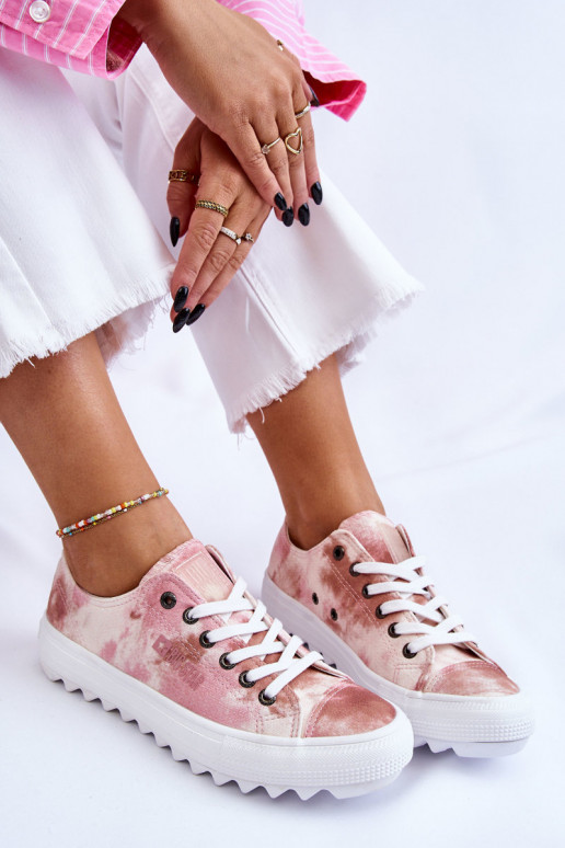 sneakers met platte zolen Big Star LL274044 roze-beige kleur sneakers met platte zolen Big Star LL274044 roze-beige kleur