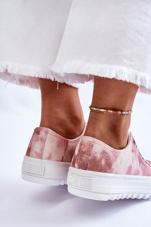 sneakers met platte zolen Big Star LL274044 roze-beige kleur sneakers met platte zolen Big Star LL274044 roze-beige kleur