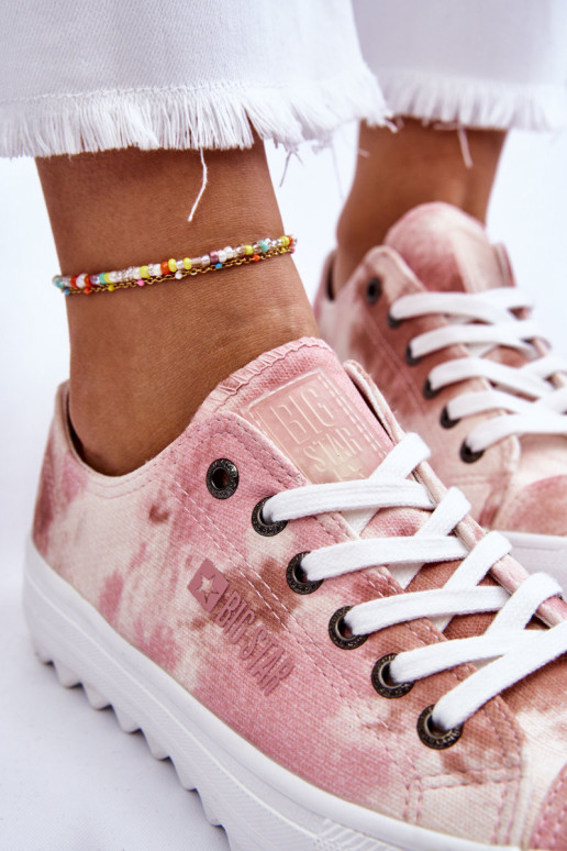 sneakers met platte zolen Big Star LL274044 roze-beige kleur sneakers met platte zolen Big Star LL274044 roze-beige kleur