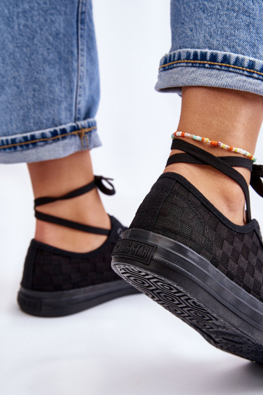 Klassiek model platte schoenen Big Star LL274072 kleur zwart Klassiek model platte schoenen Big Star LL274072 kleur zwart