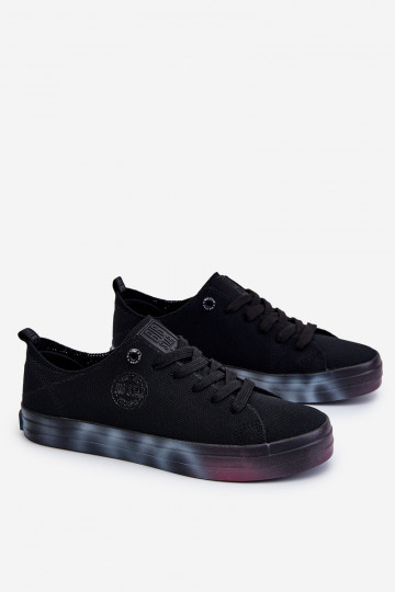 Damesschoenen met gekleurd plateau Big Star LL274239 zwart