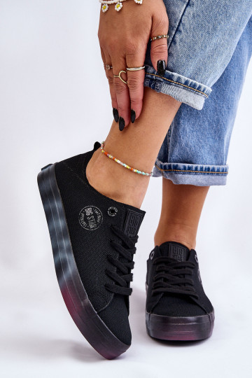 Damesschoenen met gekleurd plateau Big Star LL274239 zwart 2