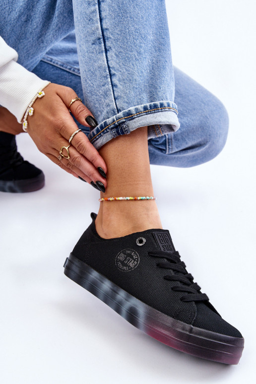 Damesschoenen met gekleurd plateau Big Star LL274239 zwart Damesschoenen met gekleurd plateau Big Star LL274239 zwart