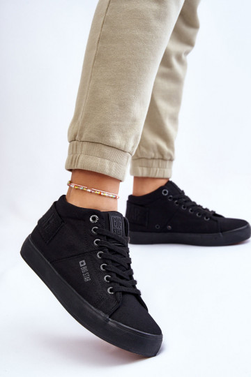 Klassiek model vrijetijdsschoen met zool Big Star LL274001 zwarte kleur