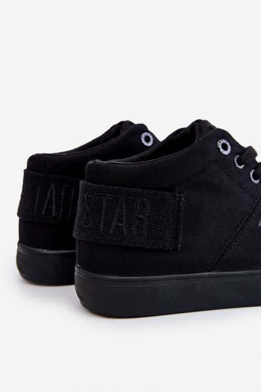 Klassiek model vrijetijdsschoen met zool Big Star LL274001 zwarte kleur