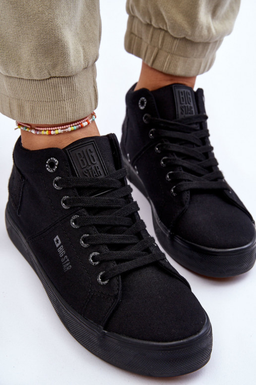 Klassiek model vrijetijdsschoen met zool Big Star LL274001 zwarte kleur