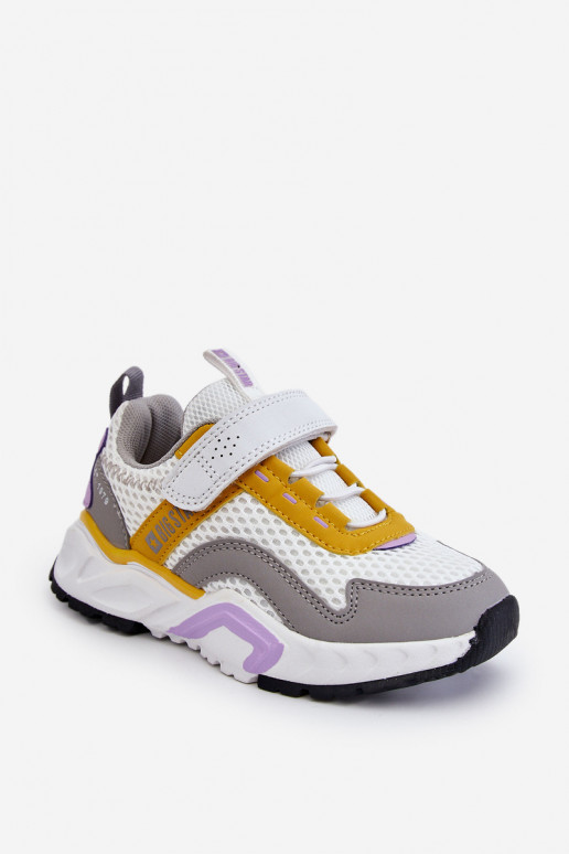 Kindersneakers met zelfklevende sluiting Big Star JJ374257 Wit-geel Kindersneakers met zelfklevende sluiting Big Star JJ374257 Wit-geel