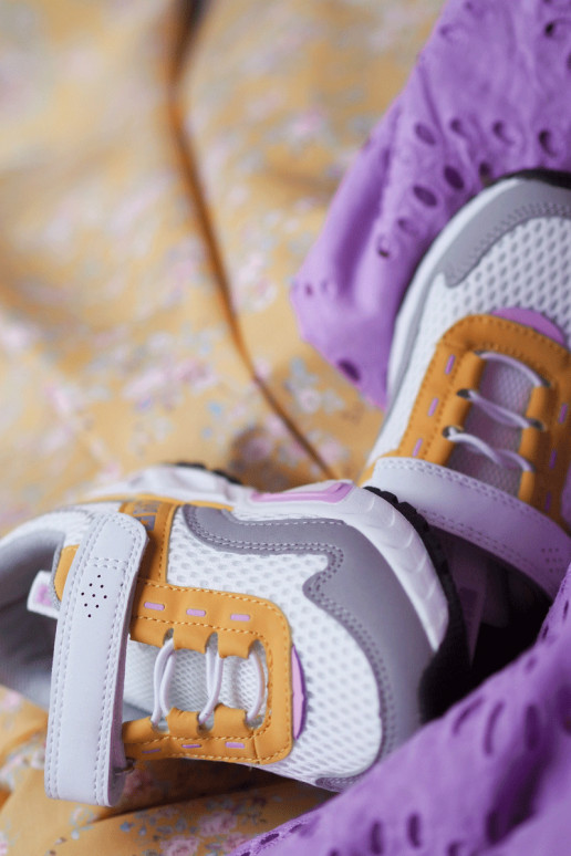 Kindersneakers met zelfklevende sluiting Big Star JJ374257 Wit-geel Kindersneakers met zelfklevende sluiting Big Star JJ374257 Wit-geel