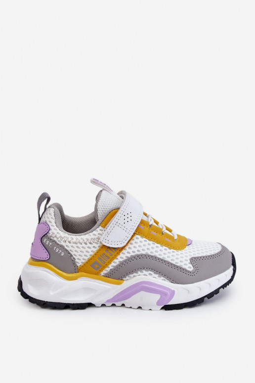 Kindersneakers met zelfklevende sluiting Big Star JJ374257 Wit-geel Kindersneakers met zelfklevende sluiting Big Star JJ374257 Wit-geel