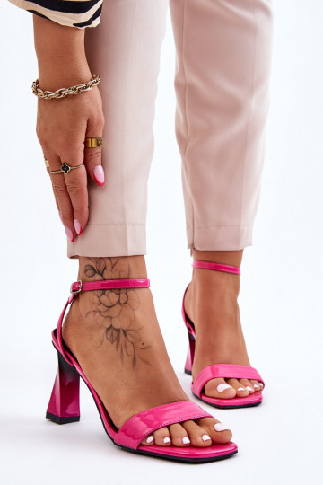 met lakeffect Elegante sandalen met hoge hak in roze kleur Owen