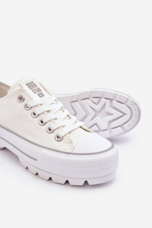 vrijetijdsschoenen met platform Big Star LL274150 witte kleur vrijetijdsschoenen met platform Big Star LL274150 witte kleur