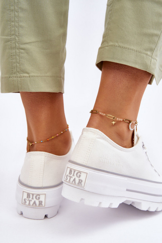 vrijetijdsschoenen met platform Big Star LL274150 witte kleur vrijetijdsschoenen met platform Big Star LL274150 witte kleur