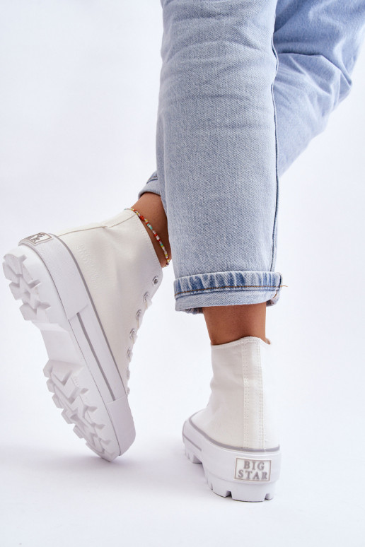 vrijetijdsschoenen met platform Big Star LL274156 witte kleur